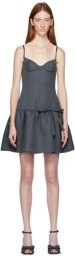 Shushu/Tong Gray Peplum Midi Dress