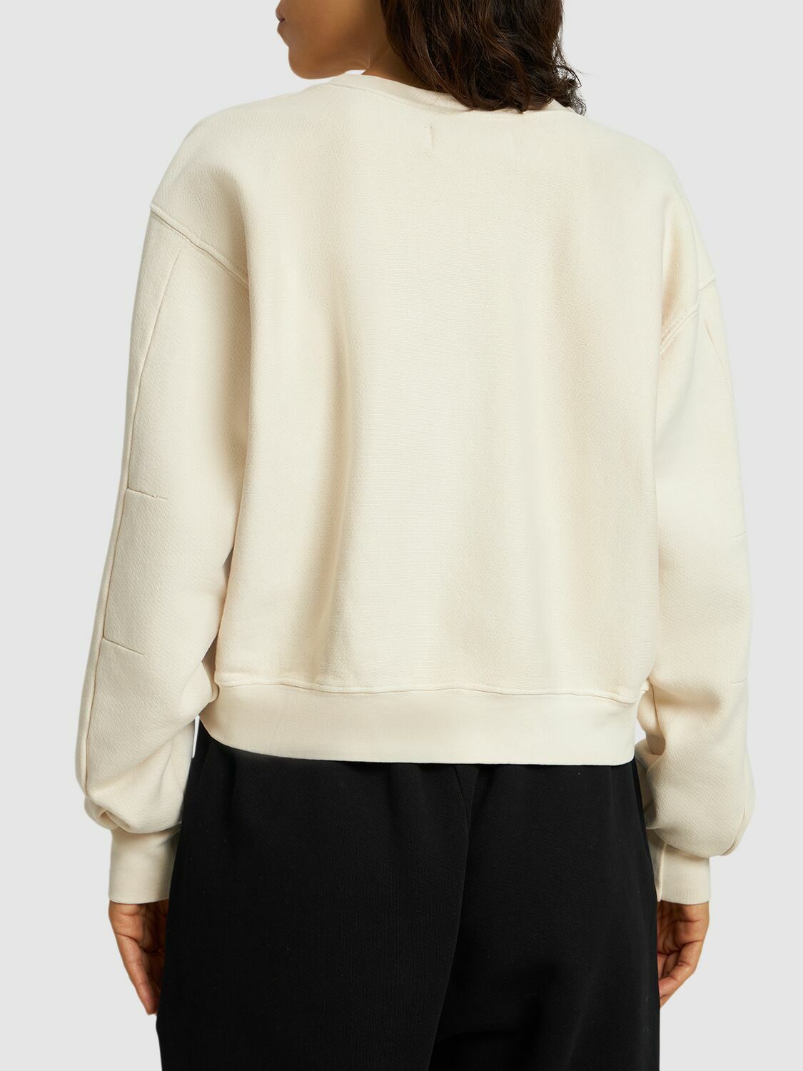 LES TIEN Cropped Cotton Sweatshirt