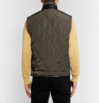 TOM FORD - Leather-Trimmed Quilted Nylon Gilet - Men - Green