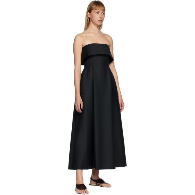 the row black dress | Edmonia length dress in lightweight wool suiting with paneled construction The Row - Women's Fanny