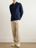 NN07 - Ross 3525 Organic Cotton-Jersey Half-Zip Polo Shirt - Blue