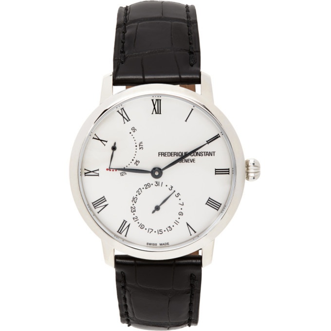 Photo: Frederique Constant Silver and Black Slimline Power Reserve Manufacture Watch