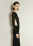 Saint Laurent Long-Sleeve Georgette Bodysuit