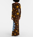 Cala de la Cruz Rocco floral jersey maxi dress
