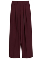 Chloe Pleated Straight-leg Wool Trousers Purple