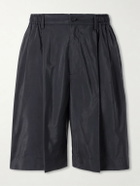ssstein - Easy Wide-Leg Silk-Blend Shorts - Black
