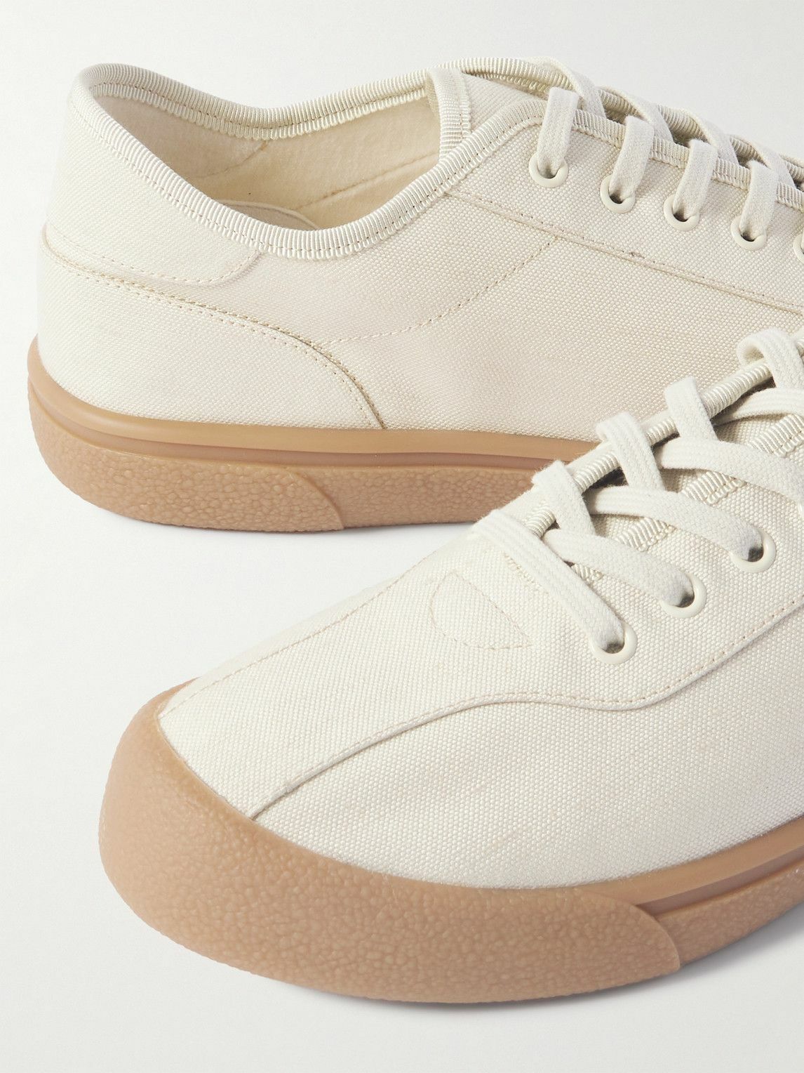 The Row - Grosgrain-Trimmed Canvas Sneakers - Gray