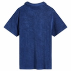 Sporty & Rich Hotel du Cap Cursive Terry Polo in Indigo White
