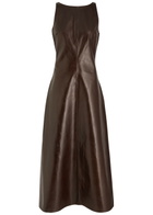 Entire Studios Delta Leather Midi Dress Black