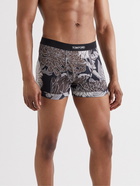 TOM FORD - Floral-Print Stretch-Cotton Jersey Boxer Briefs - Gray