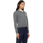Sporty & Rich Gray Heritage Yankees Serif Cashmere Polo