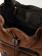 Canali - Leather-Trimmed Suede Backpack