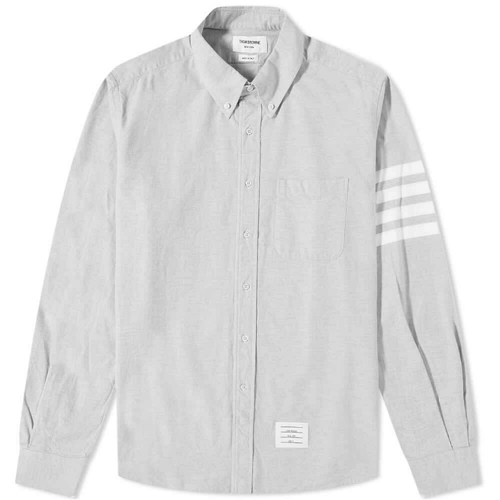 Photo: Thom Browne Men's 4 Bar Flannel Shirt in Medium Grey