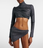 Gucci Gathered lamé crop top
