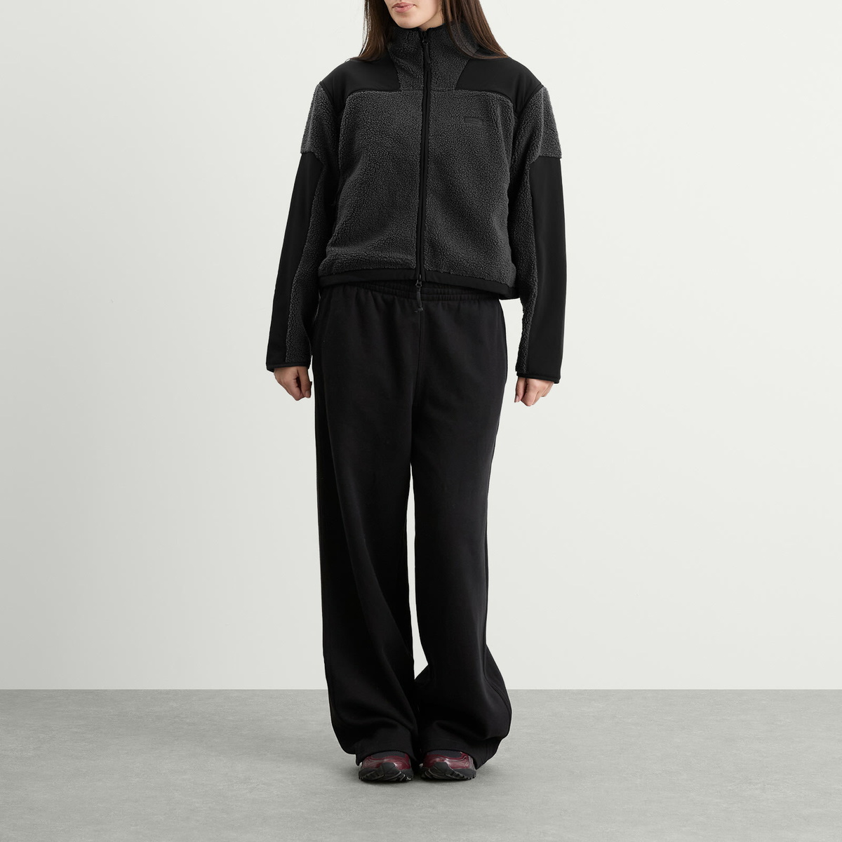 SKIMS Women's Teddy Sherpa Zip Up in Ash
