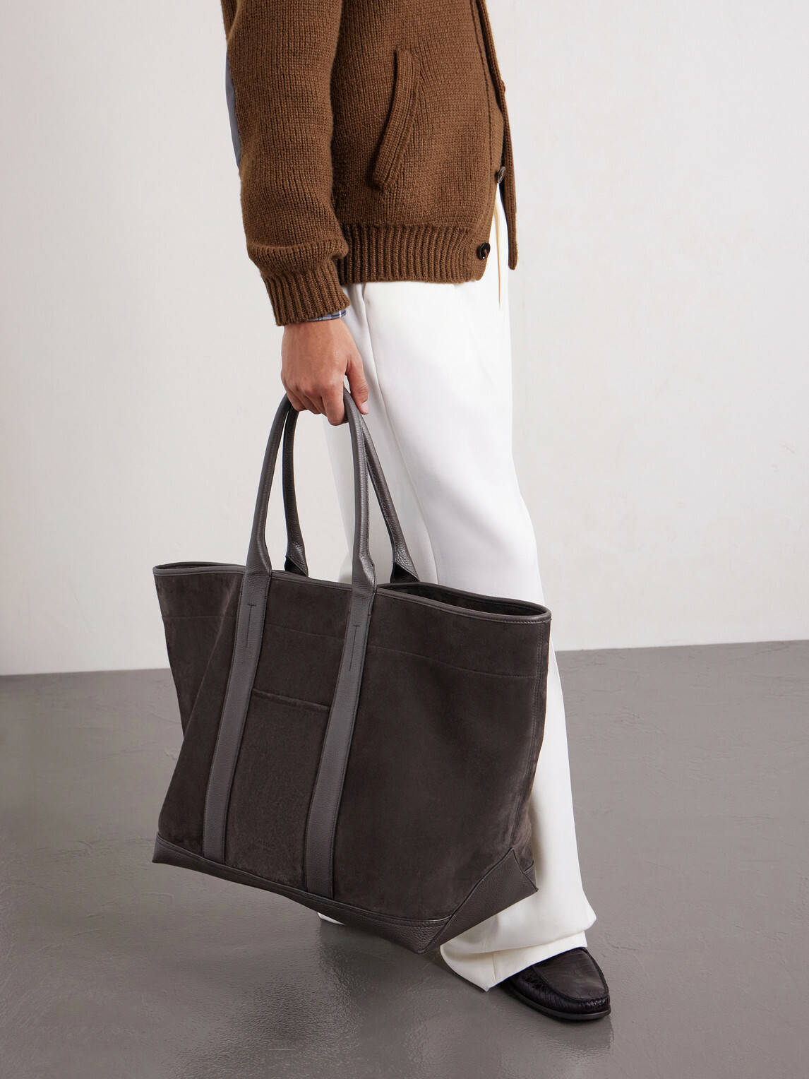 TOM FORD - Leather-Trimmed Suede Weekend Bag