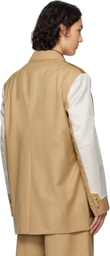 Feng Chen Wang Beige Deconstruction Patchwork Blazer