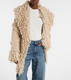 The Attico Fringed wool and cashmere-blend cardigan