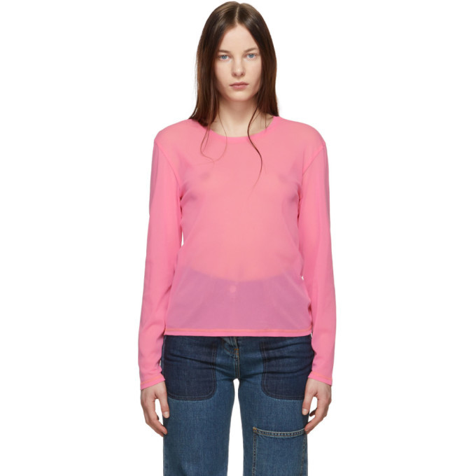 Anton Belinskiy Pink Mesh Long Sleeve T-Shirt
