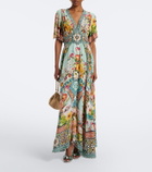 Camilla Embellished floral silk maxi dress