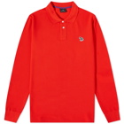 Paul Smith Men's Long Sleeve Zebra Polo Shirt in Red