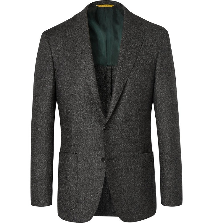 Photo: Canali - Grey Kei Slim-Fit Wool-Flannel Suit Jacket - Men - Gray