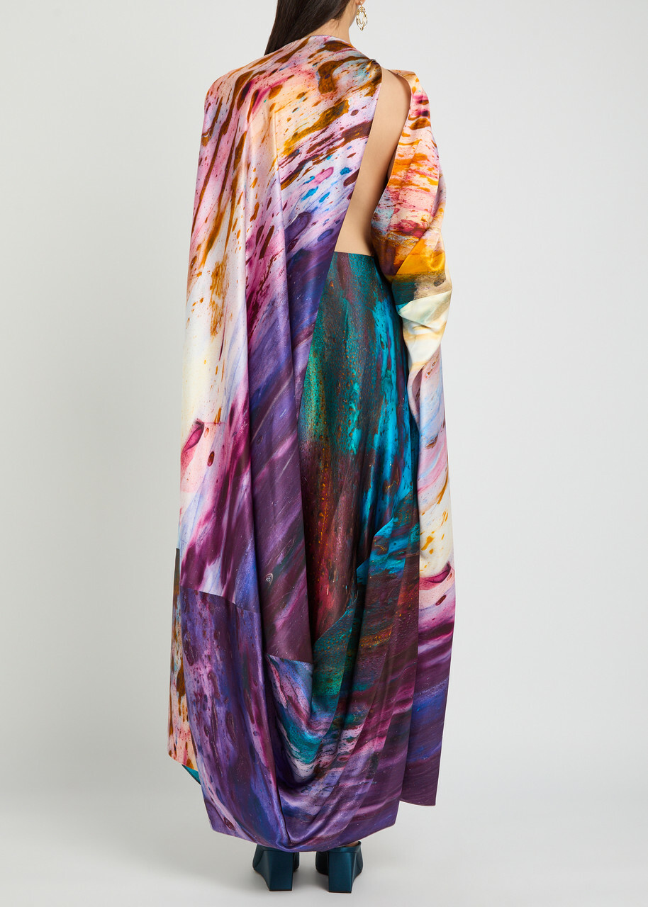 Roksanda Robina Printed Silk Maxi Dress Purple