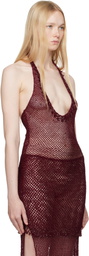 Mirror Palais Burgundy Crochet Tunic Top