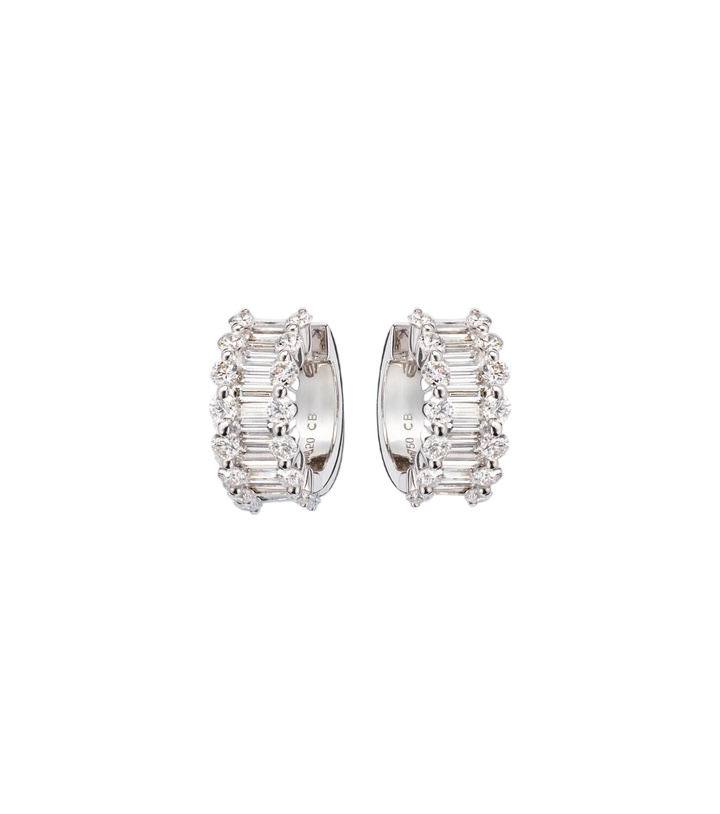 Photo: Bucherer Fine Jewellery Baguette Love 18kt white gold hoop earrings with diamonds