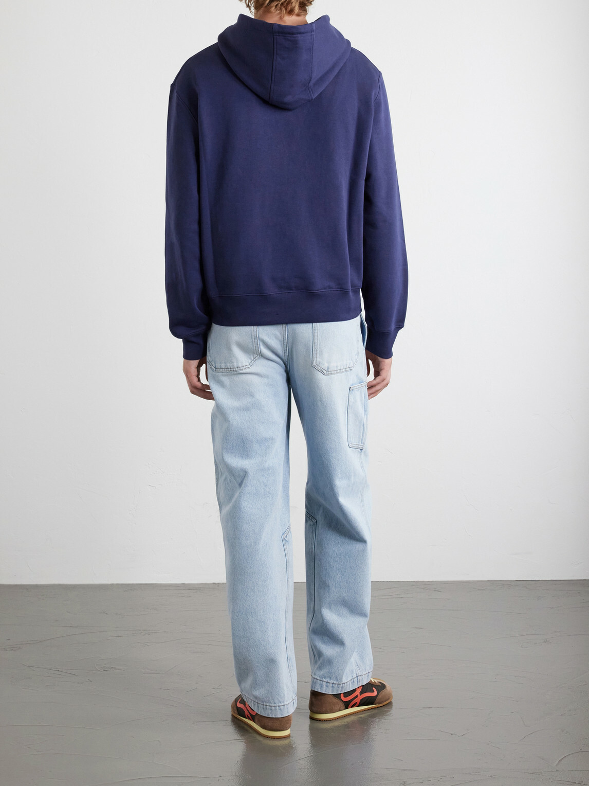 LOEWE - Paula's Ibiza Anagram-Embroidered Cotton-Jersey Hoodie - Blue