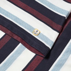 Armor-Lux Men's Jacquard Multi Stripe T-Shirt in Navy/Milk/Cranberry