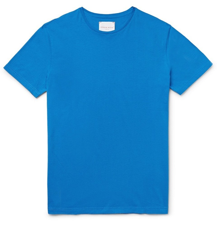 Photo: Derek Rose - Turner Cotton-Jersey T-Shirt - Men - Blue
