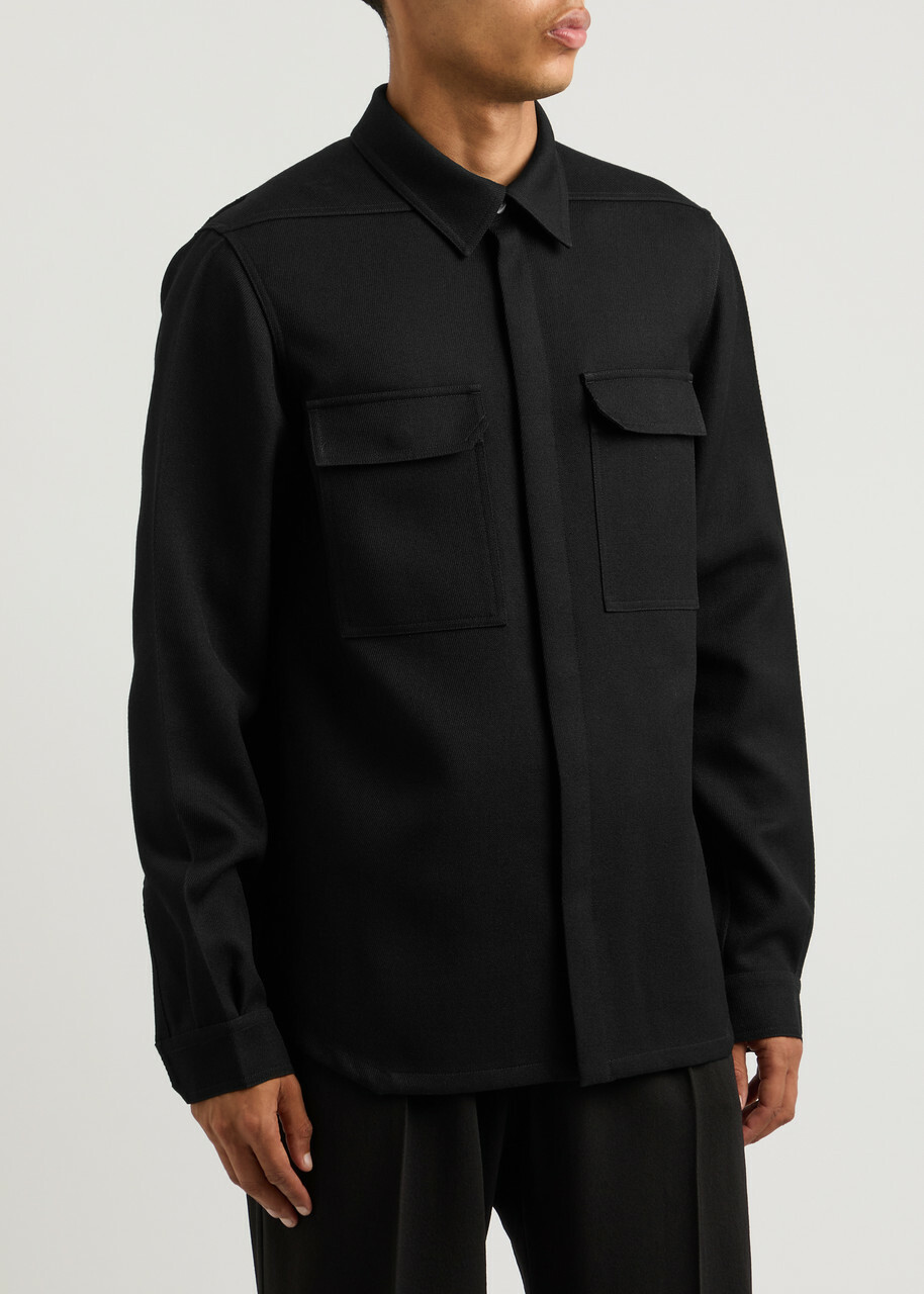 Rick Owens Wool Overshirt Black
