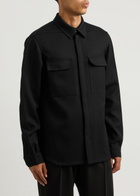 Rick Owens Wool Overshirt Black
