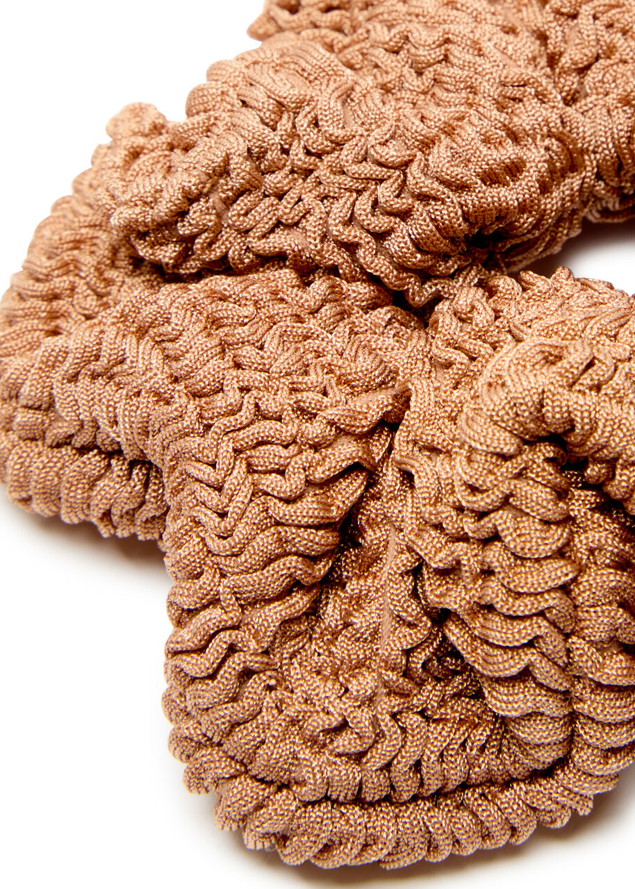Hunza G Seersucker Scrunchie - Light Brown - One Size