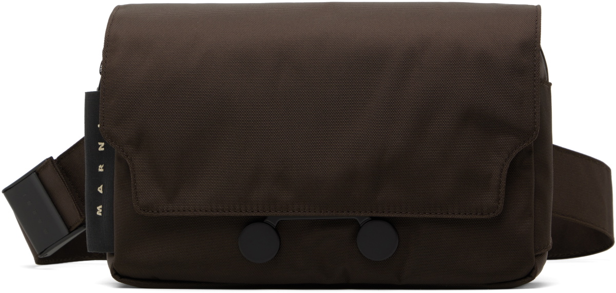 Marni Brown Cordura Cityscape Belt Bag
