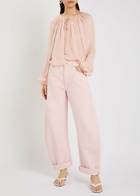 Frame The Balloon Silk Blouse Pink