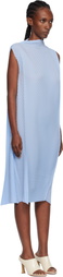 ISSEY MIYAKE Blue Soft Fold Pleats Midi Dress