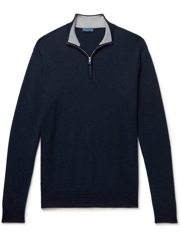 Photo: Peter Millar - Slim-Fit Cashmere-Blend Half-Zip Sweater - Blue