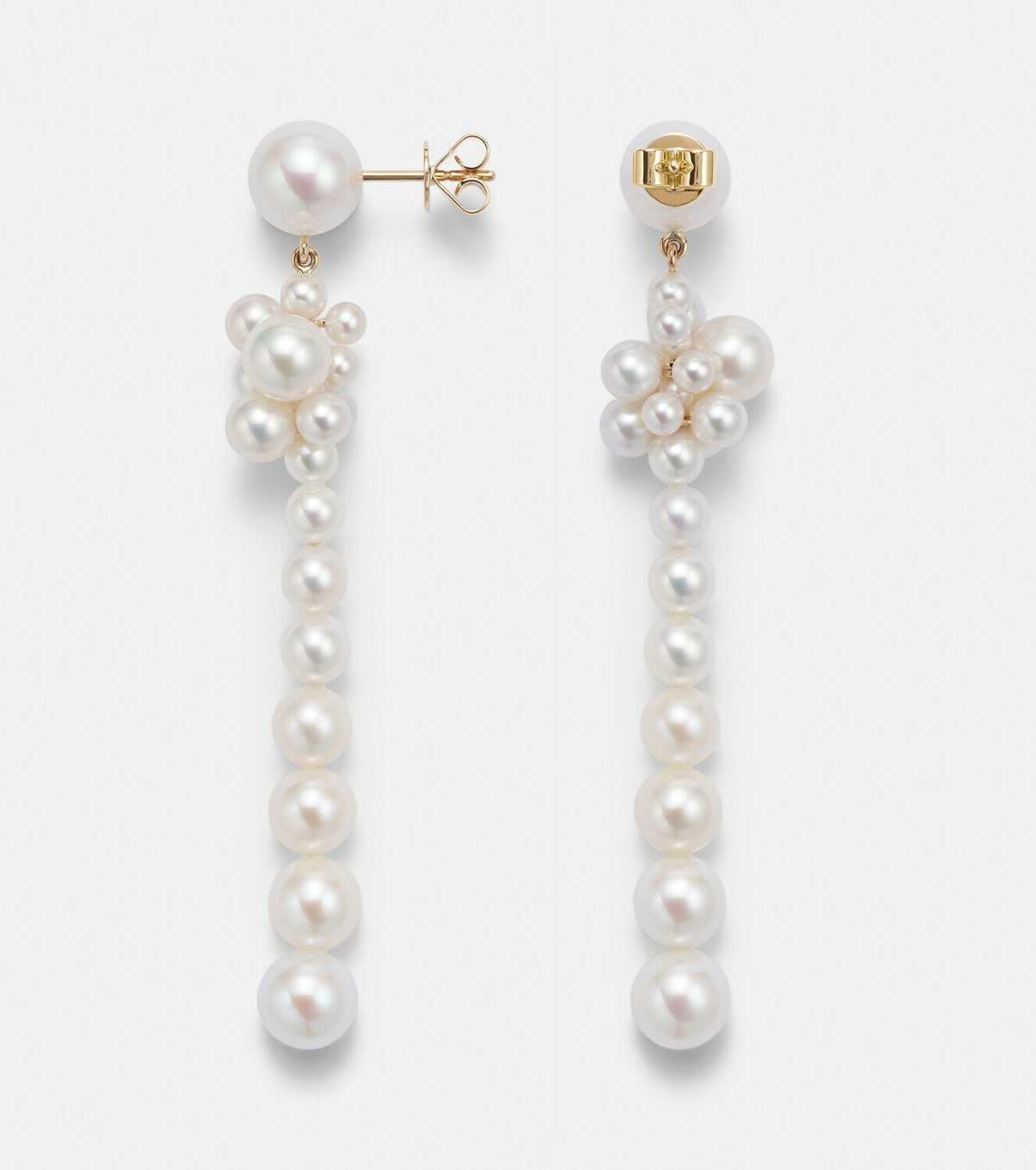 Sophie Bille Brahe Colonna Botticelli 14kt gold drop earrings with pearls
