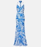 Alexandra Miro Isla scarf-detail printed gown