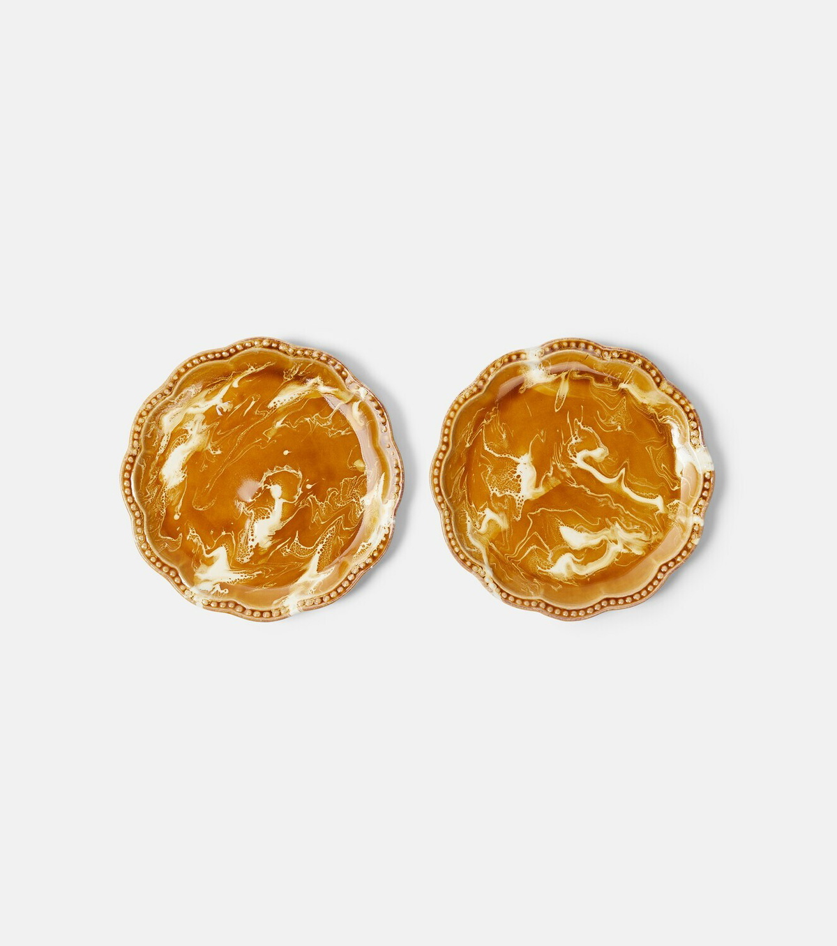 Cabana Marbled set of 2 ceramic dessert plates