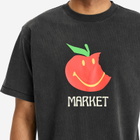 MARKET Men's Smiley Honeycrisp T-Shirt in Washed-Black