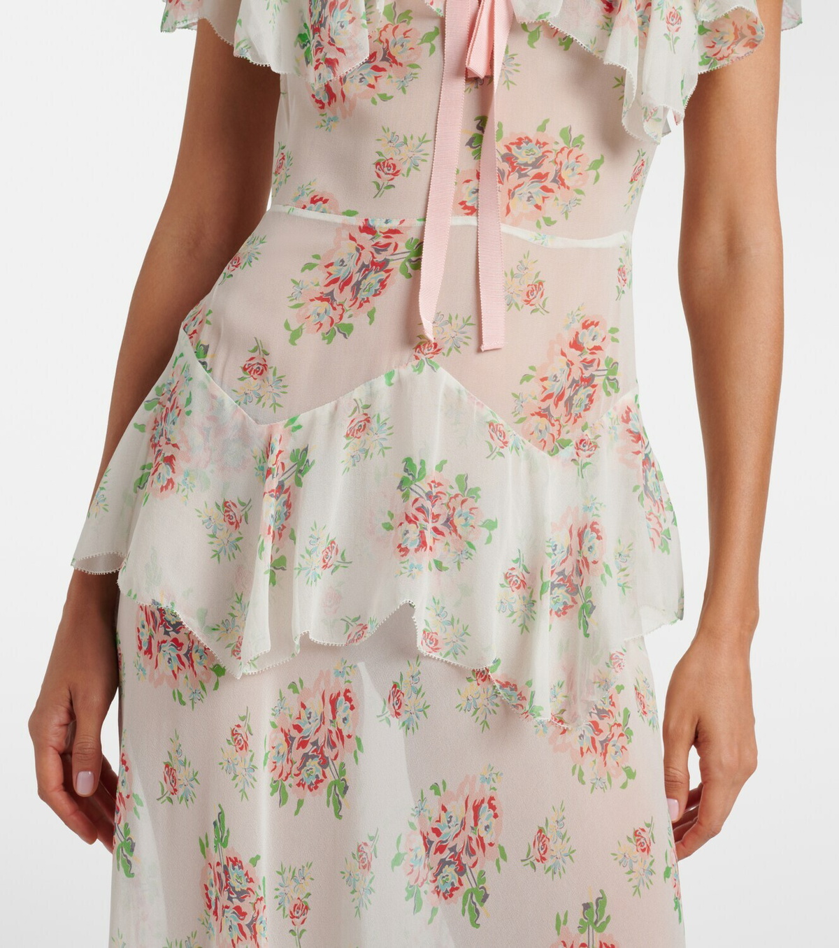 Dôen Amelisse floral silk georgette maxi dress