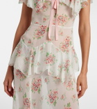 Dôen Amelisse floral silk georgette maxi dress