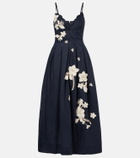 Agua by Agua Bendita Sula floral-appliqué linen maxi dress