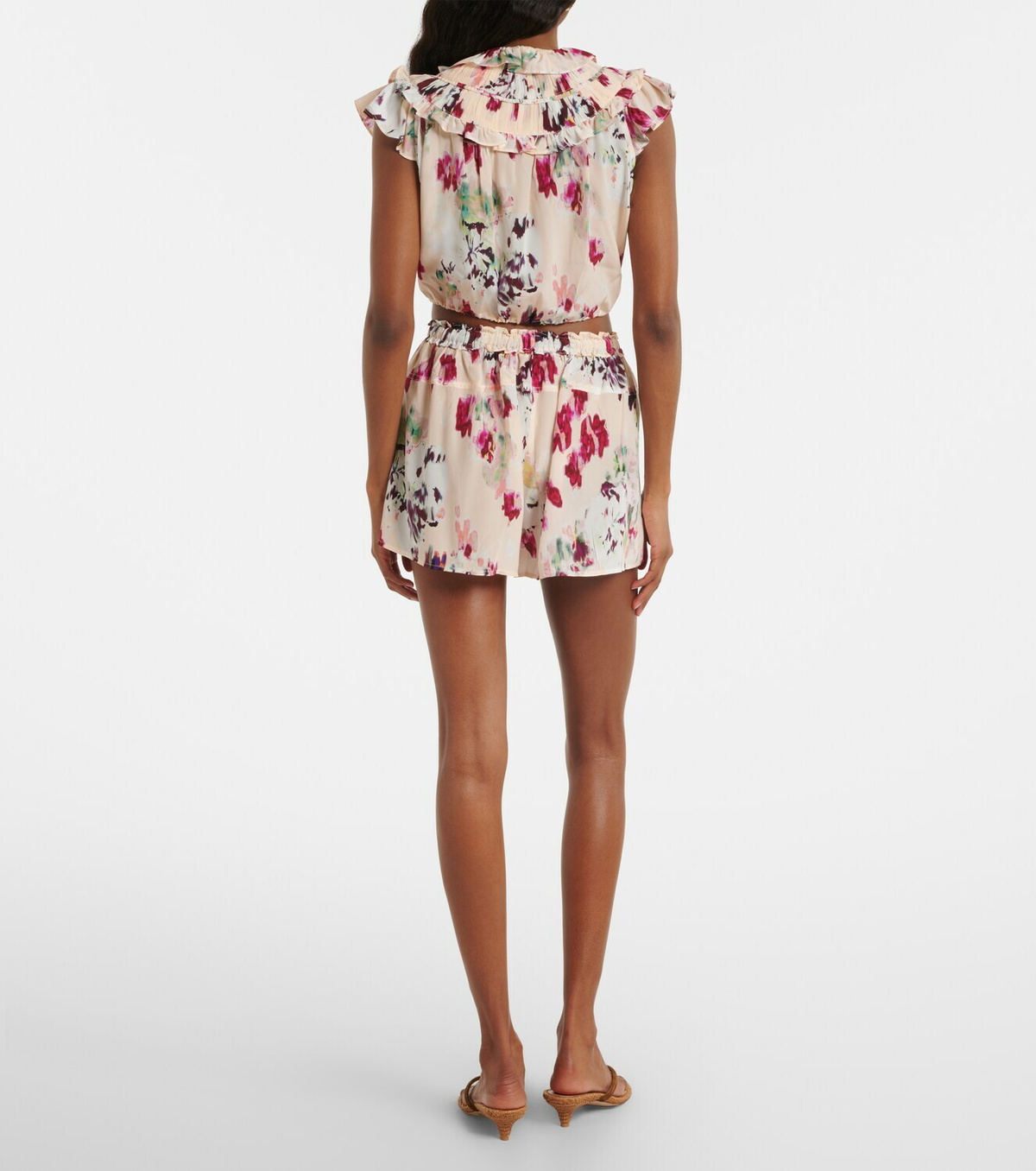 Ulla Johnson Aurielle floral silk shorts