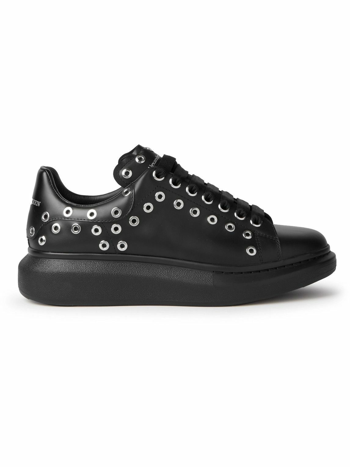 Alexander McQueen - Exaggerated-Sole Embellished Leather Sneakers ...