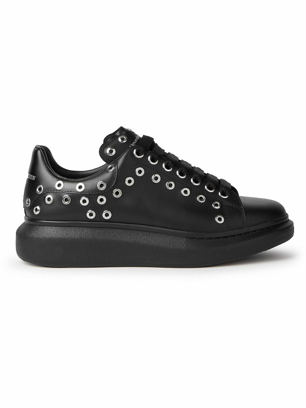 Photo: Alexander McQueen - Exaggerated-Sole Embellished Leather Sneakers - Black