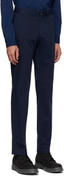 Sunspel Navy Straight-Leg Trousers